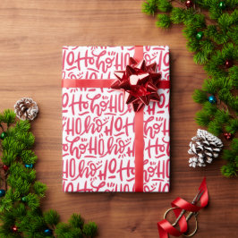 Handgeschreven kerstman Ho Ho Ho Ho Ho Cadeaupapier