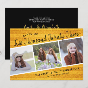 Handgeschreven klasse van 2019   3 Foto's Rustic Kaart
