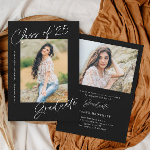 Handgeschreven Klasse van 2025 Foto Afstuderen Kaart