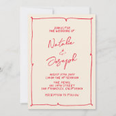 Handgeschreven  Kleurrijke Bold Modern Wedding Kaart (Voorkant)