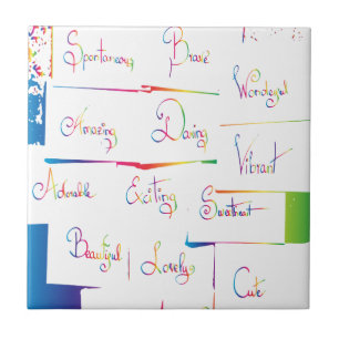 Handgeschreven kleurrijke positieve Inspirerend wo Tegeltje