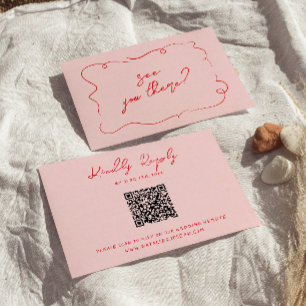 Handgeschreven kleurrijke QR-code Fun Modern Weddi RSVP Kaartje