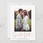 Handgeschreven koper Roos Gold Marble Save the Dat Date (Voorkant)