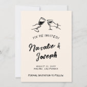  handgeschreven krabbel moderne foto bruiloft save the date (Achterkant)