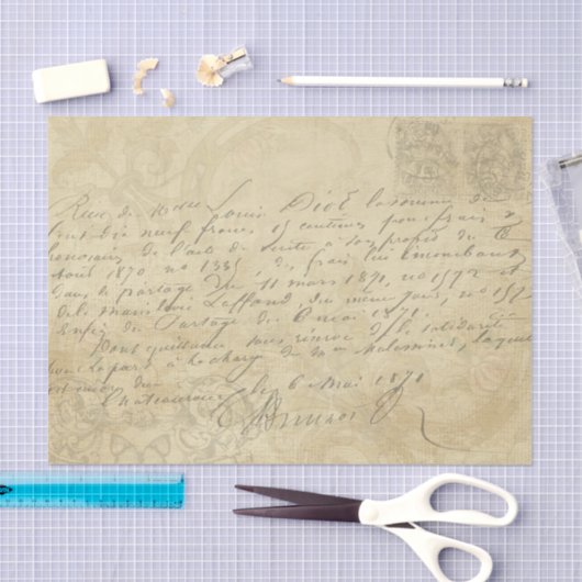  handgeschreven letter script decoupage tissuepapier (Craft)