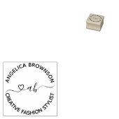 Handgeschreven lettertype hart rubberstempel (Gestempeld)