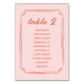 Handgeschreven leuk retro trouw zit tafel kaart (Achterkant)