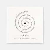 Handgeschreven liefdesbriefje Spiral Text Heart We Servet (Voorkant)