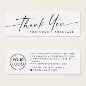 Handgeschreven logo van de manuscriptdouane dank u mini visitekaartjes (Voorkant /achterkant)