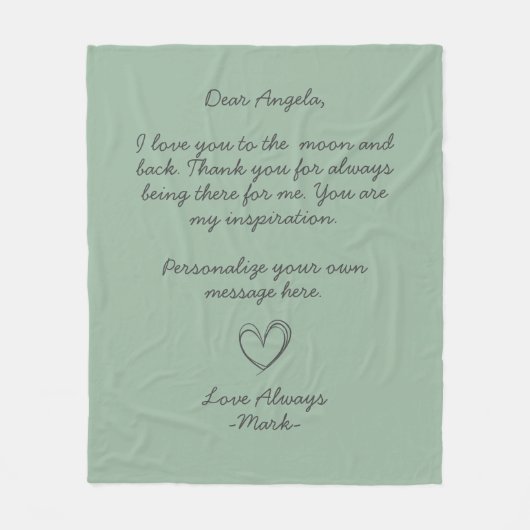 Handgeschreven Love Letter of Message Fleece Deken (Voorkant)
