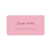Handgeschreven Manuscript Elegant Roze Sjabloon Mo Etiket (Voorkant)