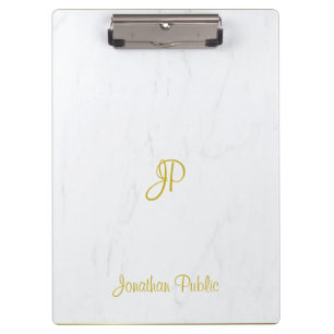 Handgeschreven Manuscript Gold Monogram Elegant Ma Klembord