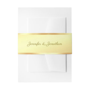 Handgeschreven Manuscript Moderne Naam Tekst Gold  Uitnodigingen Wikkel