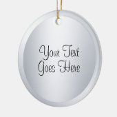 Handgeschreven Manuscript Sjabloon Silver Metallic Keramisch Ornament (Links)