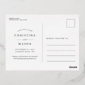 Handgeschreven Manuscript Twee Foto sparen de Datu Folie Uitnodiging Briefkaart (Achterkant)