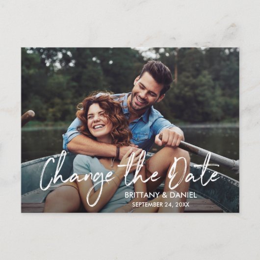 Handgeschreven Manuscript verander de Datum Nieuwe Briefkaart (Voorkant)