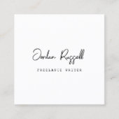 Handgeschreven Manuscript Zwart en Witte Vierkant Vierkante Visitekaartje (Voorkant)