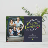 Handgeschreven Merry Everything Vakantiefoto Feestdagenkaart (Staand voorkant)