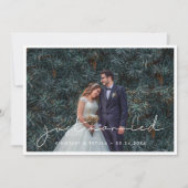 Handgeschreven minimalist Net getrouwde foto Aankondiging (Voorkant)