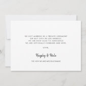 Handgeschreven minimalist Net getrouwde foto Aankondiging (Achterkant)