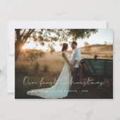 Handgeschreven minimalist Onze eerste kerst getrou Kaart (Voorkant)