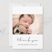 Handgeschreven minimalistisch Baby shower bedankt (Voorkant)