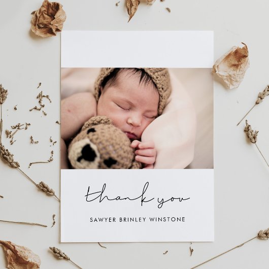 Handgeschreven minimalistisch Baby shower bedankt