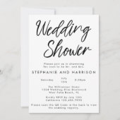 Handgeschreven moderne minimale QR-code huwelijksd Kaart (Voorkant)