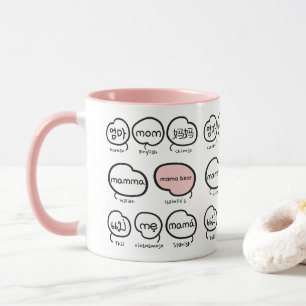 Handgeschreven Moeder Typografie Roze Moederdag Mok