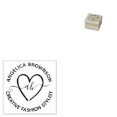 Handgeschreven monogram met briefing 	rubberstempel (Gestempeld)