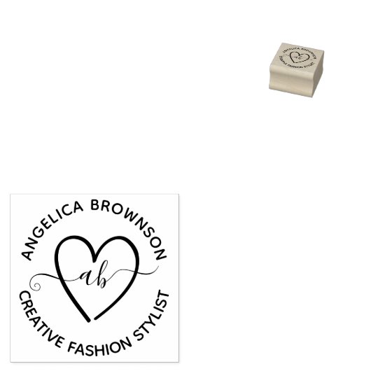 Handgeschreven monogram met briefing rubberstempel (Gestempeld)