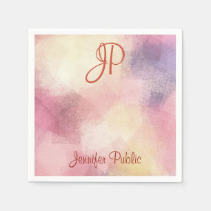 Handgeschreven monogram Modern Abstract Art Elegan Servet