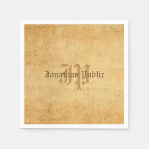 Handgeschreven monogram Oud papier Kijk Sjabloon K Servet