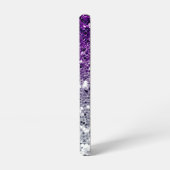 Handgeschreven Monogram Paars Silver Glitter Samsung Galaxy Hoesje (Linkerkant)