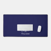 Handgeschreven Monogram Script Blauw WIT Bureaumat (Keyboard & Muis)