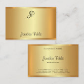 Handgeschreven Monogram Script Goud Modern Elegant Visitekaartje (Voorkant / Achterkant)