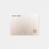 Handgeschreven Monogram Sjabloon Aangepaste houtki Post-it® Notes (Voorkant)