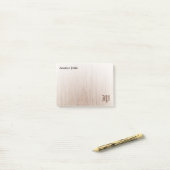 Handgeschreven Monogram Sjabloon Aangepaste houtki Post-it® Notes (Op bureau)