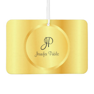 Handgeschreven Monogrammen Faux Gold Sjabloon Luchtverfrisser