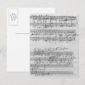 Handgeschreven muziekscore briefkaart (Voorkant / Achterkant)