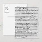 Handgeschreven muziekscore briefkaart (Voorkant / Achterkant)