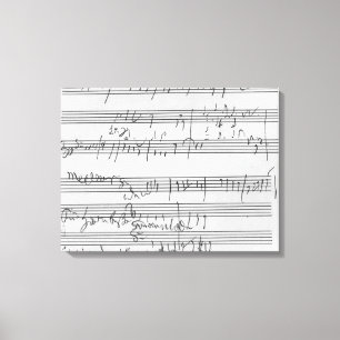 Handgeschreven muziekscore canvas afdruk