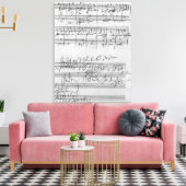 Handgeschreven muziekscore canvas afdruk (Insitu (Woonkamer))