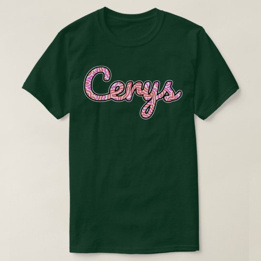 Handgeschreven naam Cerys T-shirt (Design voorkant)