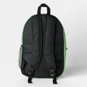 Handgeschreven naam Custom Sage Groene Effen Kleur Bedrukte Rugzak (Achterkant)