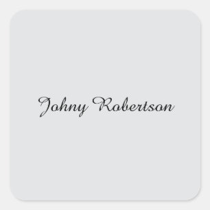 Handgeschreven naam elegant professioneel modern vierkante sticker
