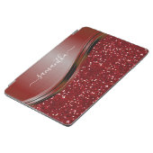Handgeschreven naam Glam Red Metal Glitter iPad Air Cover (Zijkant)