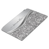 Handgeschreven naam Glam Silver Metal Glitter iPad Air Cover (Zijkant)