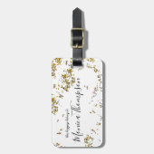 Handgeschreven naam + Gouden stippen Vrouw Bagagelabel (Voorkant verticaal)