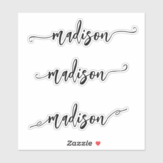 Handgeschreven naam Monogram penseelscript Sticker (Vel)